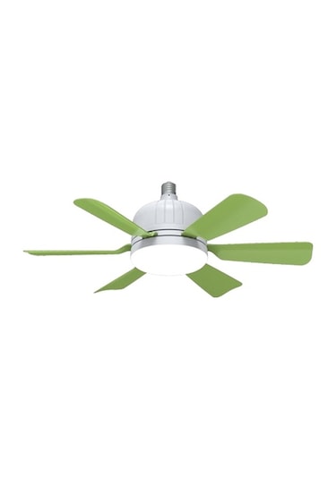 Sessiz Fan Lambası Yatak Odası E27 Uzaktan Kumandalı Tavan Vantilatörü Lambası Lı267 Siyah Lamba Gövdesi Yeşil Siyah