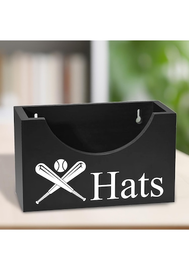 Suntek Ahşap Şapka Tutucu Kutusu Ev Ofis Yatak Odası Için Siyah