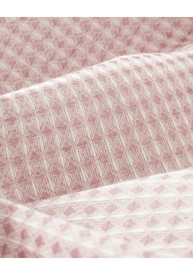 Modern Grid Çift Kişilik Pike 180x220 Cm Pembe