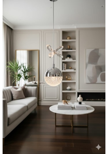 Bohem Aydınlatma Tek Top 3 Renk Modern Led Avize Beyaz/sarı/günışığı Gümüş