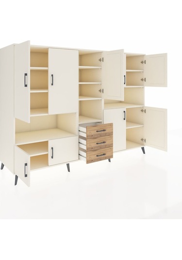 Kronos Dolap 13 Raflı 3 Çekmeceli 9 Kapaklı 220x59x163 Aytaşı-ayt Aytaşı-aytaşı/çam