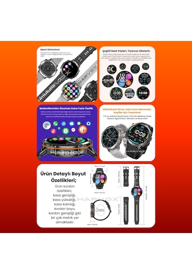 Harvox Watch X2 Pro Akıllı Saat Apple İphone Ve Android Tüm Telefonlara Uyumlu Siyah
