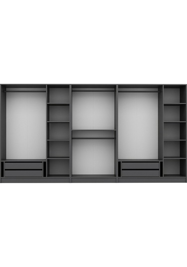 Kale 8 Kapaklı 4 Çekmeceli Dolap Antrasit Dore 210cm Çok Renkli