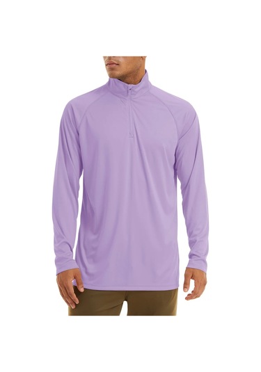 Tacvasen Erkek Anti-uv Güneş Korumalı Uzun Kollu Zip T-shirt Yaz Golf Egzersiz Özbekistanordu Yeşilerkek Ordu Yeşil