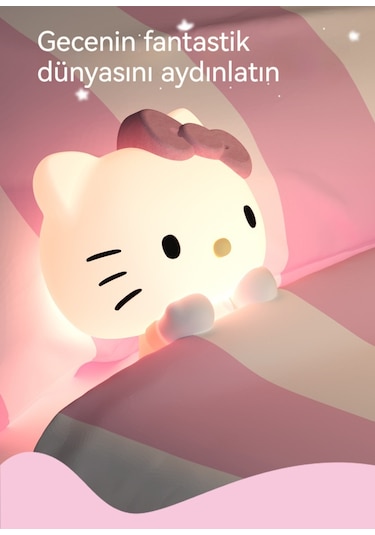 Hellokitty Gece Lambası Başucu Lambası 1 Diğer