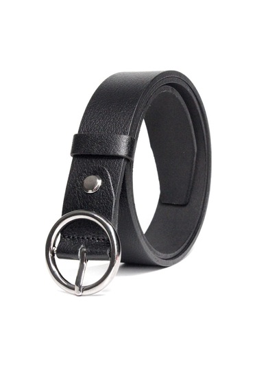 Livize Hakiki Deri Yuvarlak Toka Kadın Kemeri 3Cm Altın