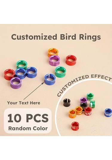 Elmpaly 10 Adet Alüminyum Kuş Bileziği 4.7 Mm Rastgele Renk Dayanıklı Kişiselleştirilmiş Kuş Eğitimi