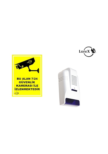 Lorex Caydırıcı Set (Siren + Pvc Uyarı Levhası)