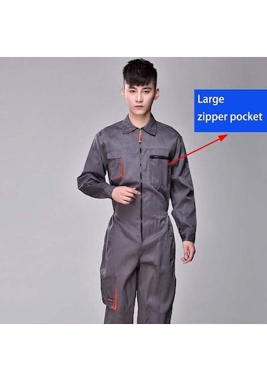 Novahub Bej Çalışma Üniformaları İş Tulumları Erkek Kadın Koruyucu Tulum Tamirci Askısı Tulumlar - 3xl