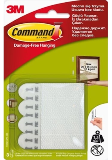 3M Command 17202 Küçük Boy Resim Asma Şerit Cırt Bantları