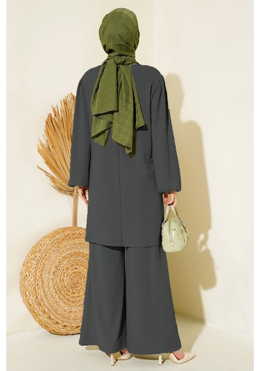 Kadın Tunik Pantolon Alt Üst Takım 6663 - Antrasit Antrasit