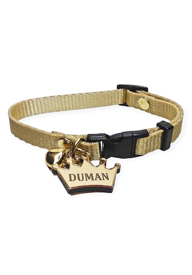 İsimli Kedi Tasması , Kedi İsimlik , İsme Özel Tasma, Altın Renk