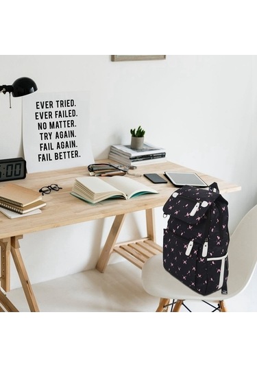 Createtech Wbp2266 Usb Siyah Okul Çantası Kadın Moda Çanta 47801760 Kahverengi