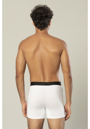 Erdem Beyaz Pamuk Elastan Uzun Boxer 1417 Beyaz
