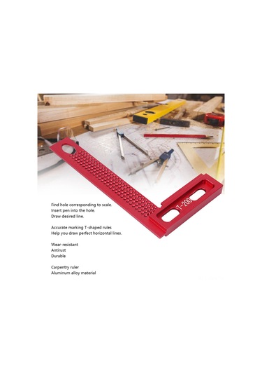 Symbee Ahşap İşçiliği Çizici Cetveli Alüminyum T-200 200mm Dayanıklı Korozyona Dayanıklı Hassas İşaretleme Aracı