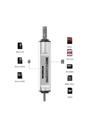 Type C Usb Kart Okuyucu Micro Sd Card Reader Çevirici Dönüştürücü