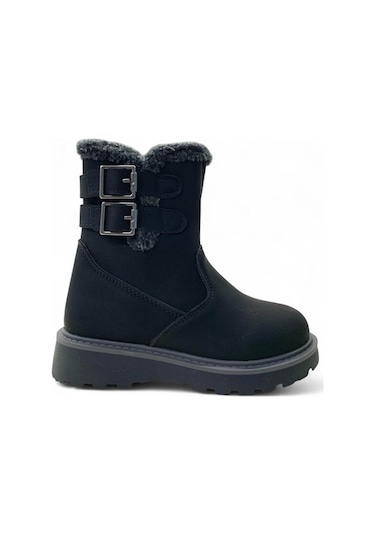 Trender Buckle Filet Siyah Kız Çocuk Bot & Bootie Siyah