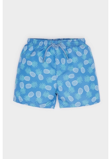 Defacto Erkek Bebek Desenli Deniz Şortu E3517a525smbe306 Mavi