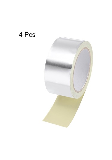 Alüminyum Folyo Bandı 2 İnç X 22 Metre Hvac İçin Gümüş Yüksek Sıcaklık Bant, Sızdırmazlık, Yama Sıcak Ve Soğuk Hava Kanalları 4 Pcs