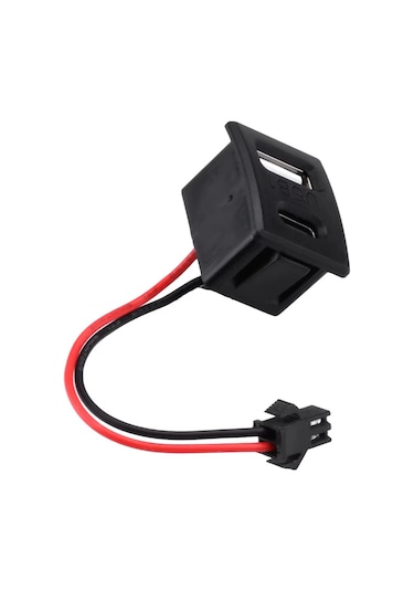 Type-c / Usb A Dişi Soket Kavisli 2 Pin 10cm Kablo Jst Çift Usb