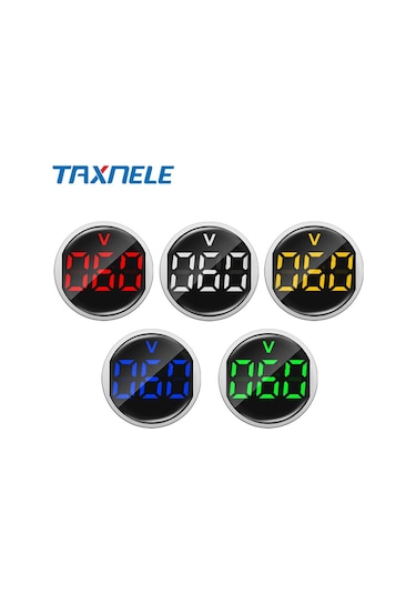 Yuvarlak Voltmetre-ac 60-500v 0-100a Led Dijital Voltmetre Ampermetre Hertz Hz Sinyal Işıkları 220v-yeşil