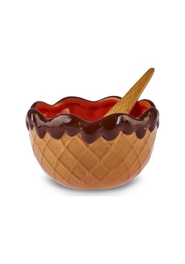 Karaca  Chocolate Chip 3'lü Kaşıklı Dondurma Kasesi