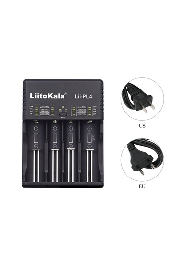 Geeksen "liitokala Akıllı 4 Slotlu Şarj Cihazı - 18650/26650/aa/aaa İçin Evrensel Hızlı Şarj"