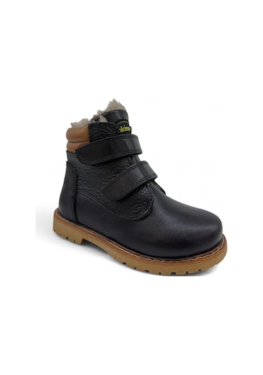 Tekiner Hakiki Deri Gerçek Kürklü Unisex Çocuk Bot Kahverengi