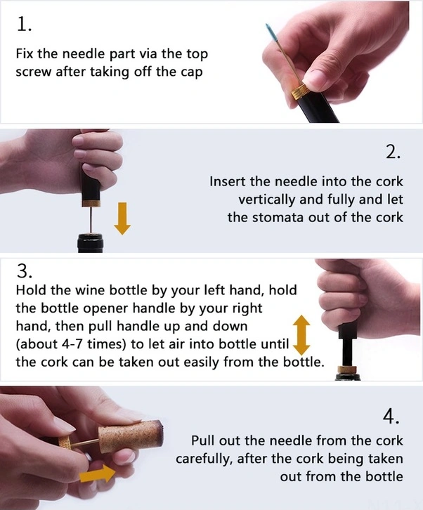 Fortunelane Sw-cp02 Taşınabilir Manuel Hava Basınçlı Şişe Açacağı - Kırmızı/altın/gümüş Altın