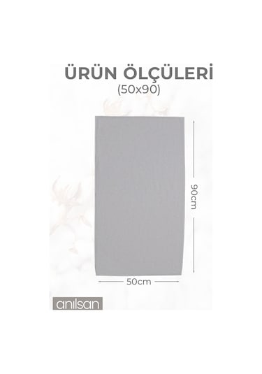 10'lu Gri El Havlusu - 50x90 Cm, 225 Gr, %100 Pamuk, Spa Ve Otel Havlusu, Günlük Kullanıma Uygun Gri