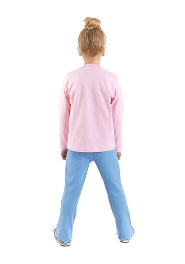 Denokids Catcorn Kız Çocuk T-shirt Pantolon Takım Renkli