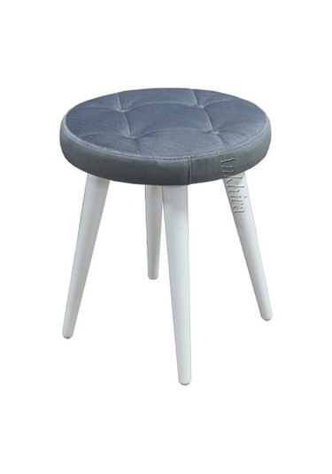 Ankhira Ahşap Ayaklı Tabure (Gri Renk-Beyaz Ayaklı)