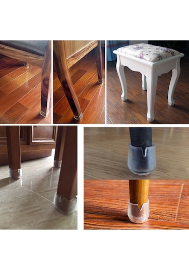 Suntek Magideal 10 x Yuvarlak Sandalye Bacak Kapakları Ahşap Mobilya 40 x 47 MM