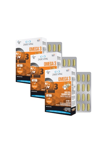 Zade Vital Omega 3 Forte 3 Kutu 120 Kapsül