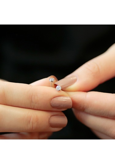 Lova 0.14 Karat Pırlanta Tektaş Küpe - 3040017