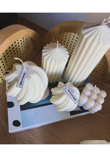 5'li Doğal Dekoratif Mum Seti %100 Soya Wax