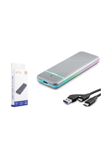 Hadron M2 Hdx1774 Ssd Kutu Type-c3.1 + Usb3.0 Nvme + Ngff M2 Chip Rtl9210b Gri