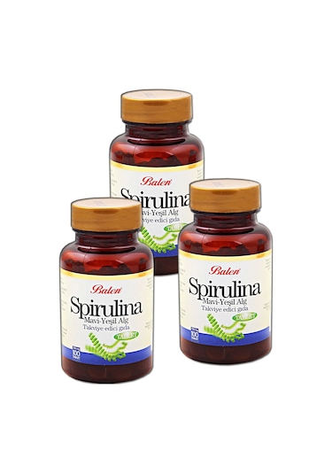 3 Adet Balen Spirulina Tablet 100 Adet 700 MG Yosun Hapı