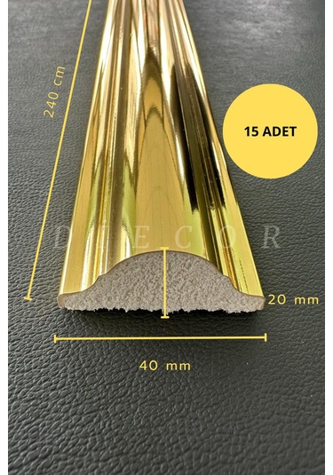 Diecor Dekoratif Polistren 15 Adet 4 Cm Gold Duvar Çıtası Beyaz 4 Cm Model:xa210