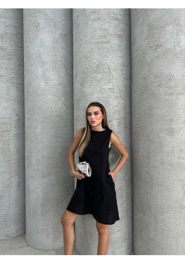 Çan Kısa Elbise Siyah