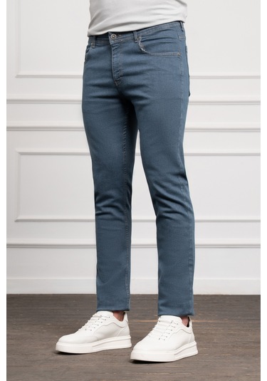 Erkek Marine Jean Slim Fit Dar Kesim Pantolon 25ms003019210 Marine Marine