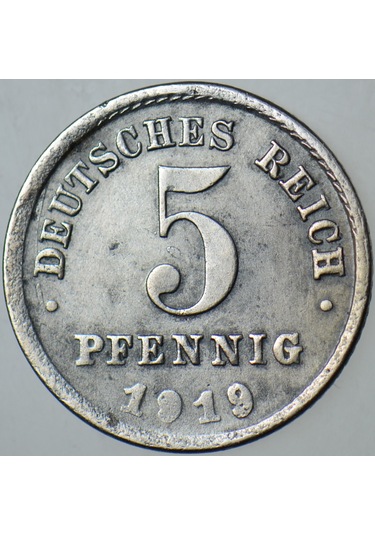 Almanya 5 Pfennig 1919 F.