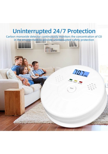 Symbee Taşınabilir Co Dedektörü - Yüksek Hassasiyetli Elektrokimyasal Sensörlü, Lcd Ekranlı, 999ppm Algılama, Sesli-ışıklı Alarm