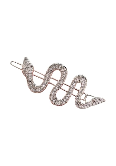 Kadınlar İçin Parıltılı Yapay Elmaslarla Şık Altın Yılan Saç Tokası Saç Dekorasyonu Partiler Ve Düğünler İçin Saç Tokası Gümüş Yapay Elmaslar Çok Renkli