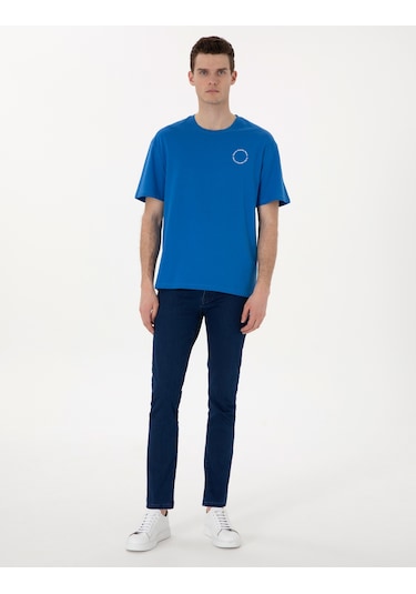 Pierre Cardin Erkek İndigo Tişört 50310076-vr028 Indigo