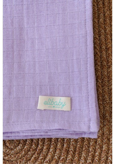 Organik Pamuk Çift Katlı Müslin Örtü Lavanta 75x85 CM Lavanta