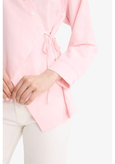 Defacto Regular Fit Gömlek Yaka Önden Bağlamalı Poplin Uzun Kollu Gömlek Tunik F8347ax25aupn648 Pembe Defacto Regular Fit Gömlek Yaka Önden Bağlamalı Poplin Uzun Kollu Gömlek Tunik F8347ax25aupn648 Pembe