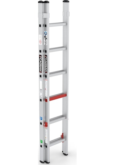 Çağsan TS6040 2x6 Basamaklı Duo İki Parçalı Alüminyum Merdiven