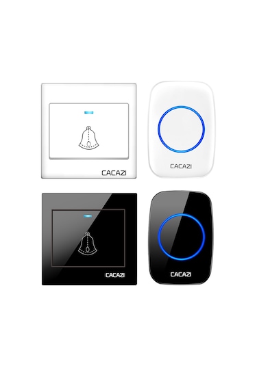 Cacazı H10 1 For 1 Kablosuz Akıllı Kapı Zili, Fiş: Ab Fiş Siyah