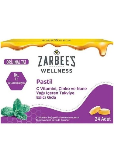 Zarbee's C Vitamini,çinko Ve Nane Yağı İçeren Pastil 24lü